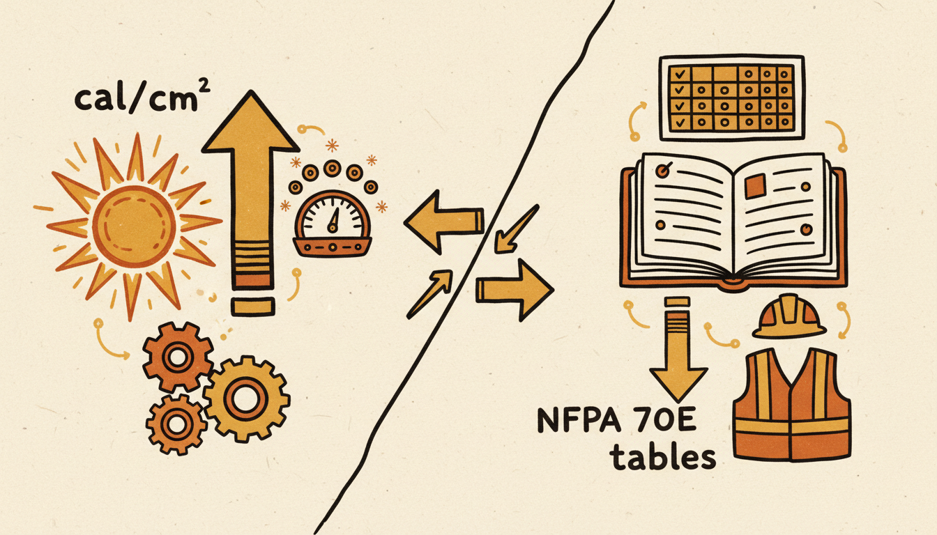 Selección de EPP por cal/cm² vs. el método de tablas de NFPA 70E