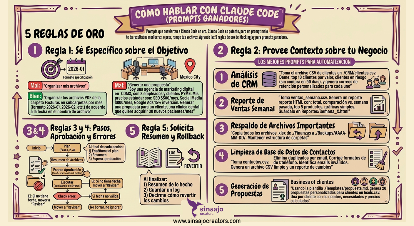 Resumen de la Lección: Cómo hablarle a Claude Code (prompts ganadores)