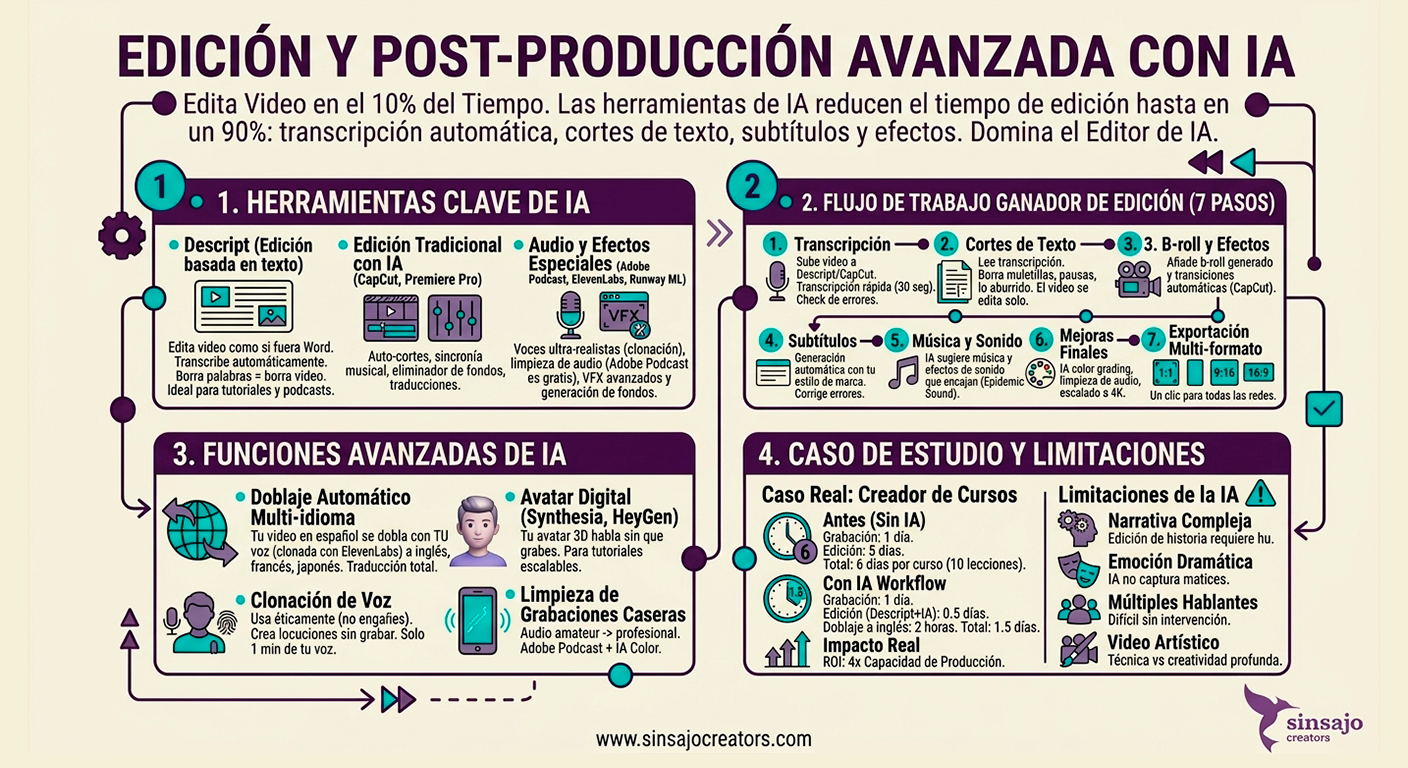 Resumen de la Lección: Ediciones avanzadas y postproducción con IA