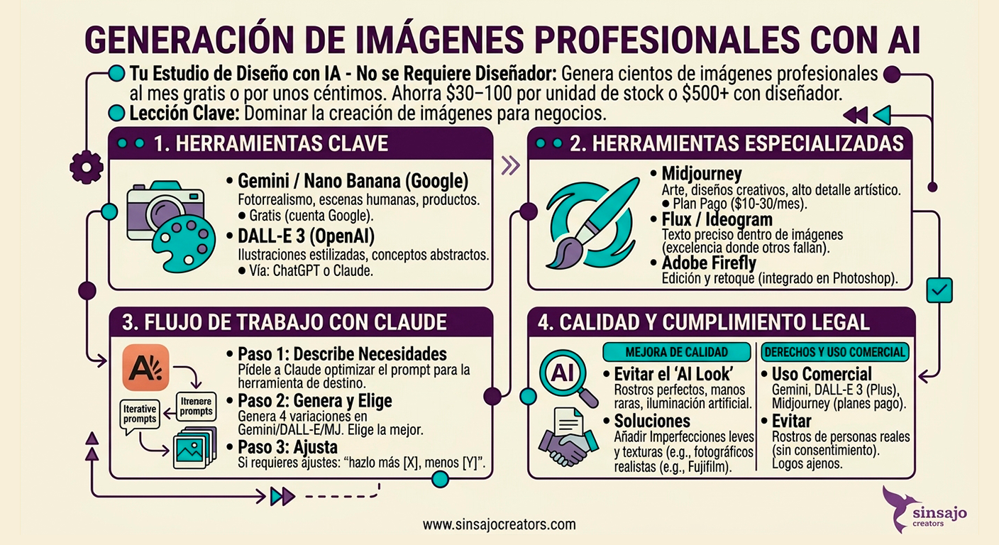 Resumen de la Lección: Imágenes profesionales con Claude, Gemini y Nano Banana