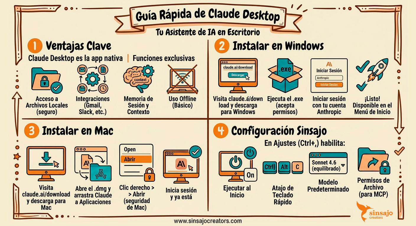 Resumen de la Lección: Instalación de Claude en el escritorio (Windows y Mac)