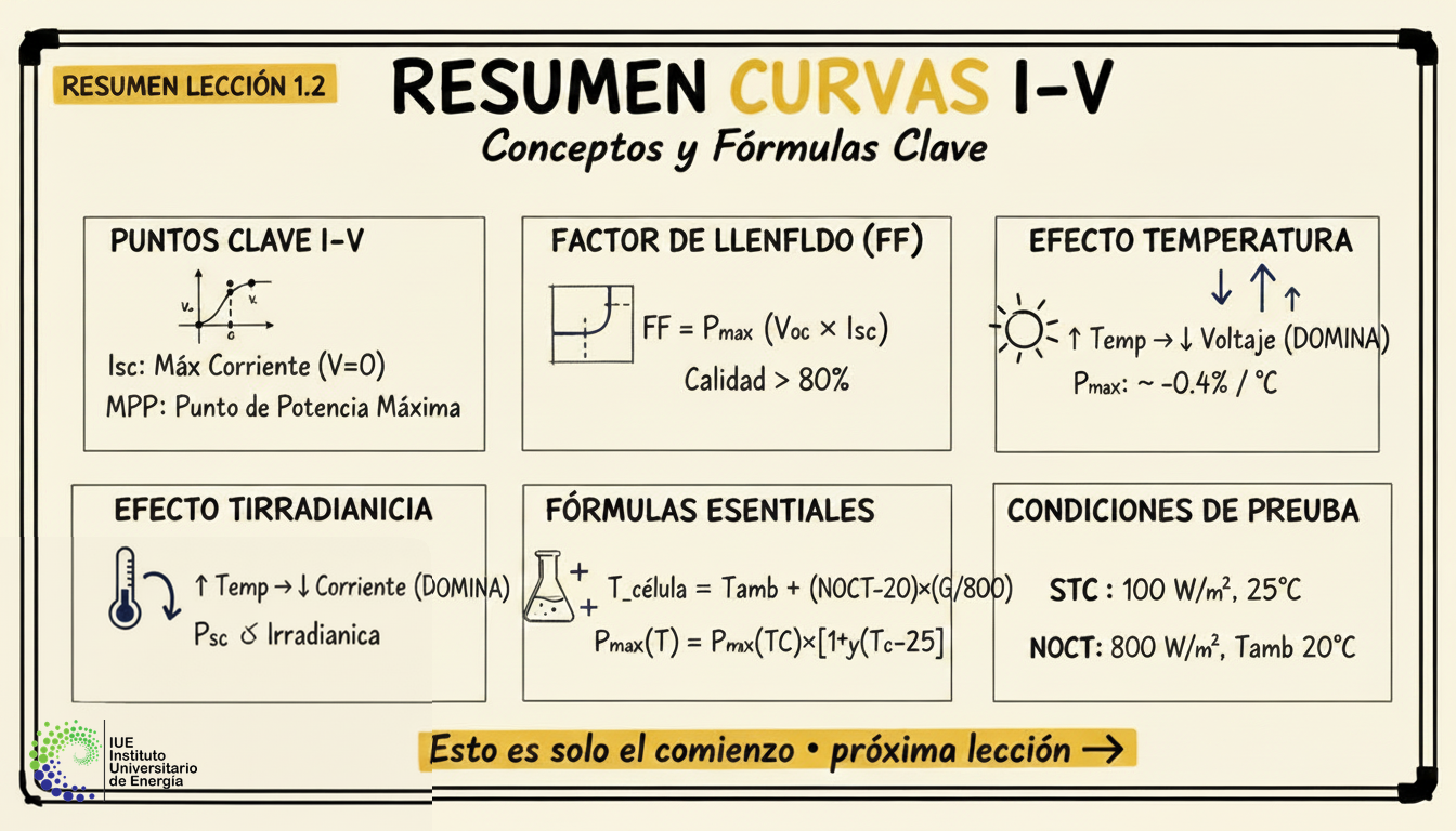 Resumen de la Lección: Curvas I-V y Comportamiento Ambiental