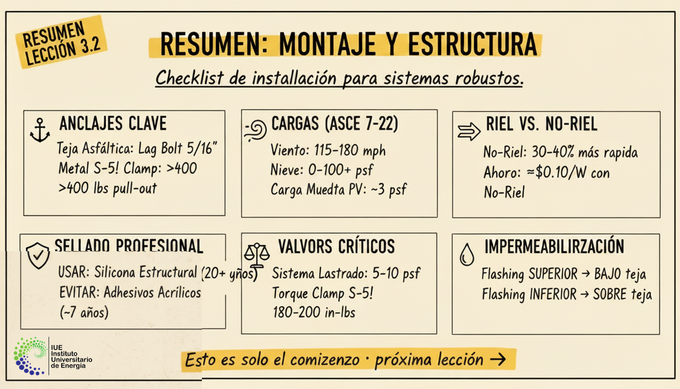 Resumen de la Lección: Sistemas de Montaje y Cargas Estructurales