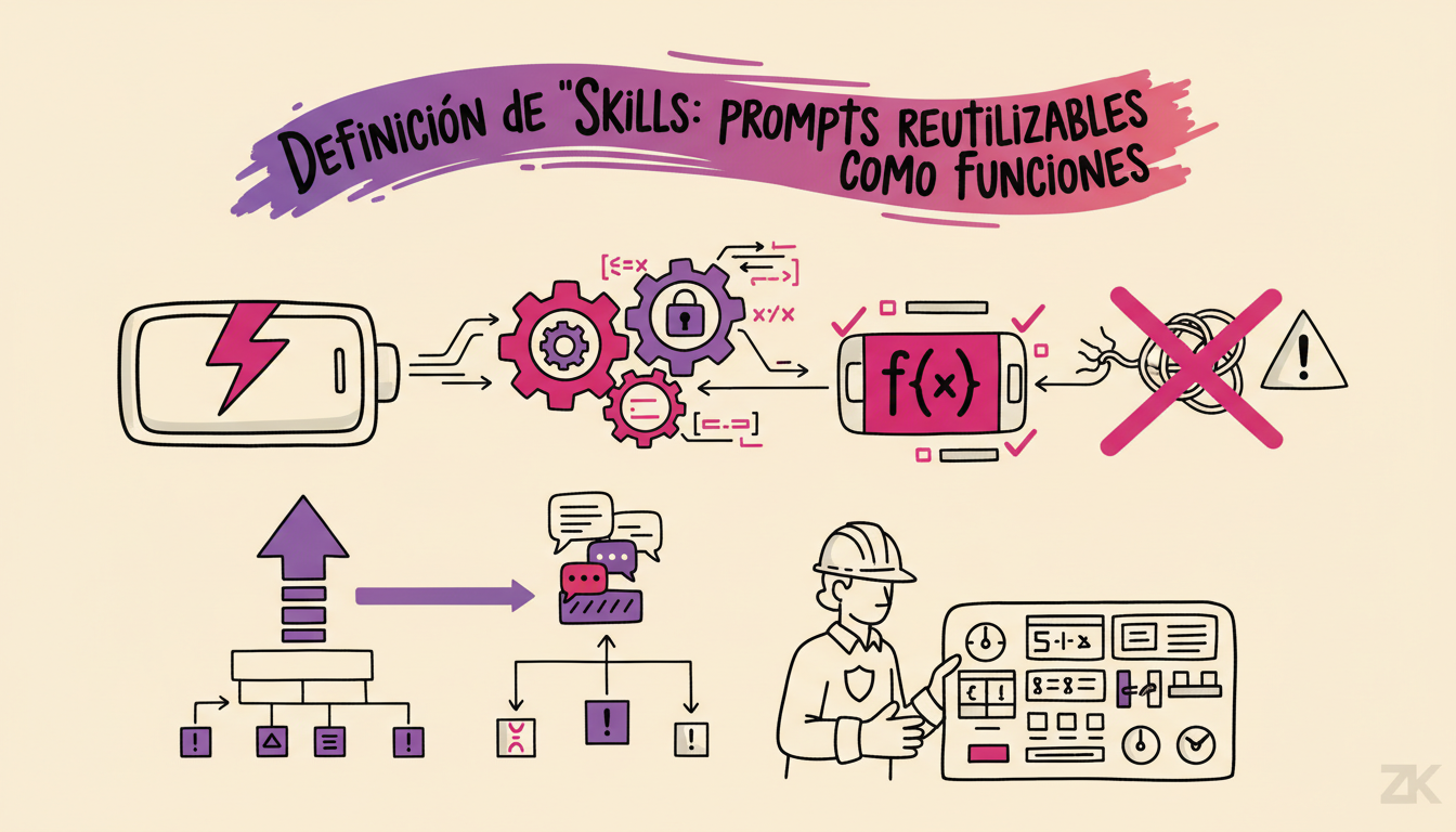 Definición de 'Skills': prompts reutilizables como funciones