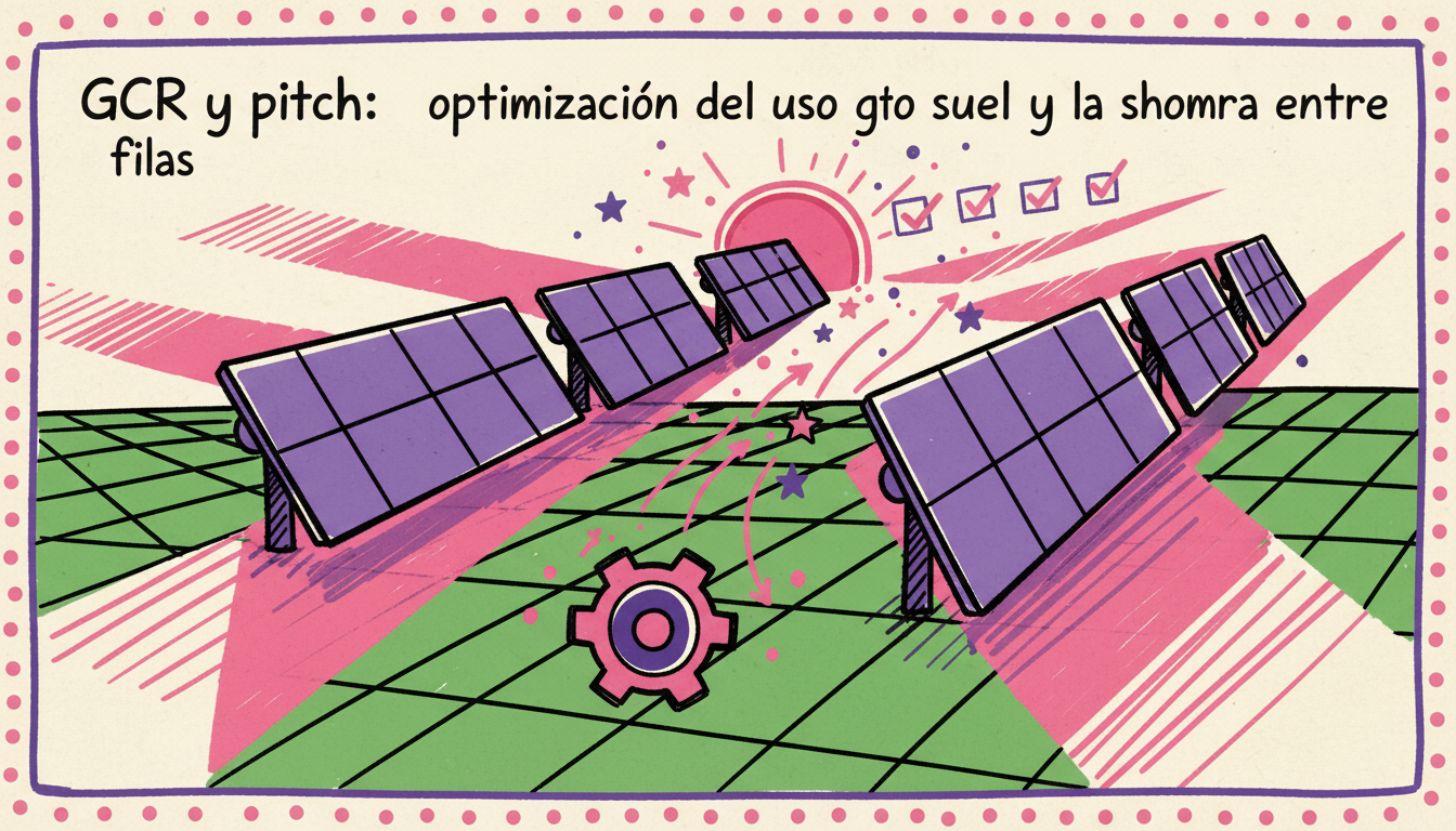 GCR y pitch: optimización del uso del suelo y la sombra entre filas