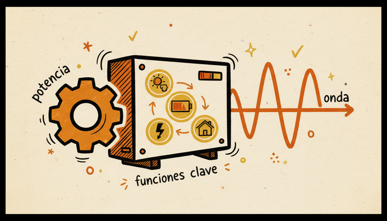 Selección del inversor híbrido: potencia, onda y funciones clave