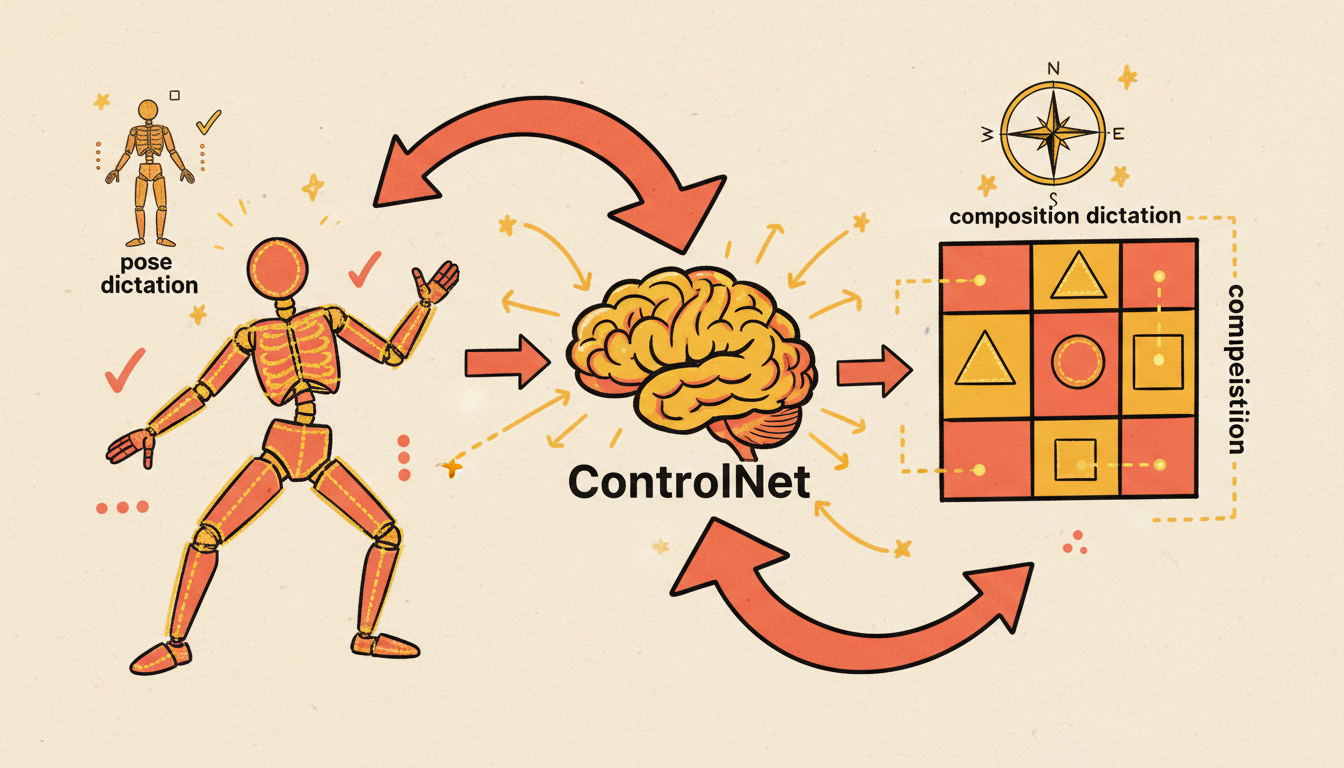 ControlNet y guías estructurales: dictando la pose y composición
