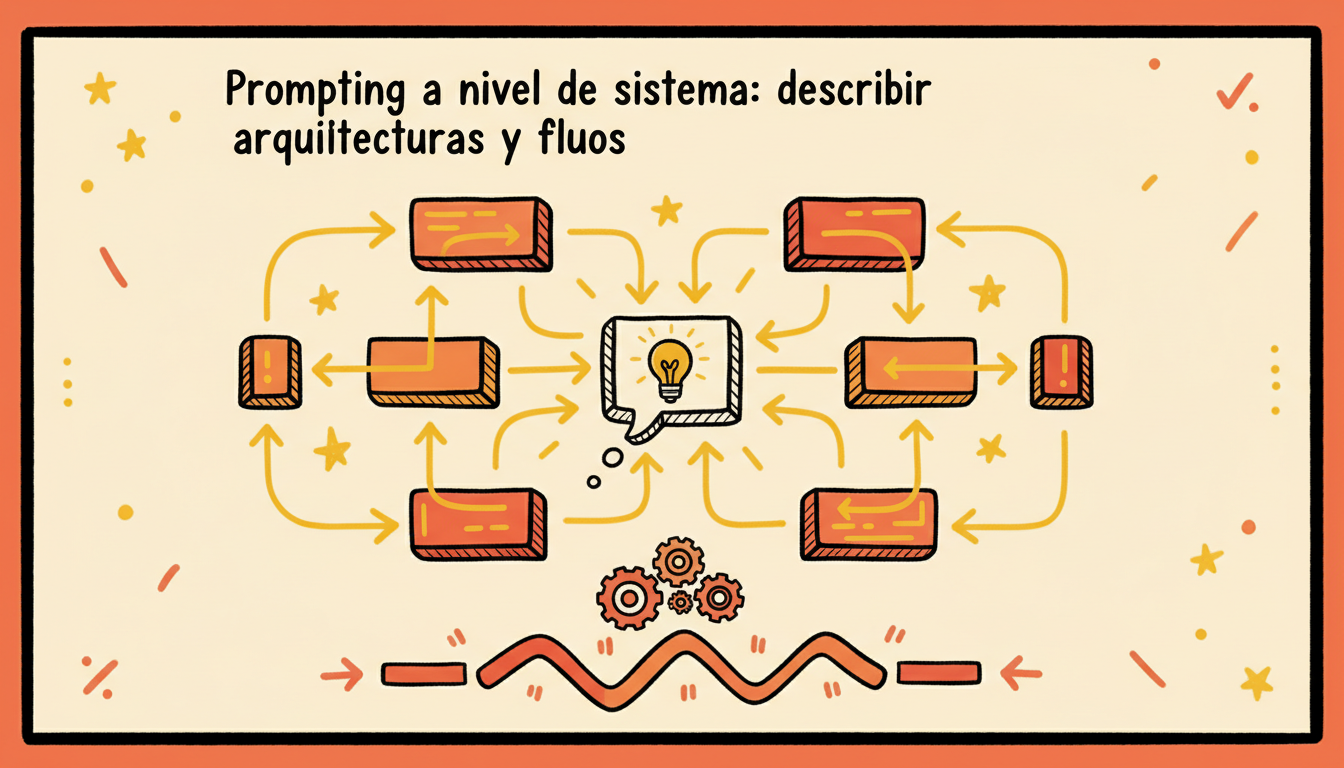 Prompting a nivel de sistema: describir arquitecturas y flujos
