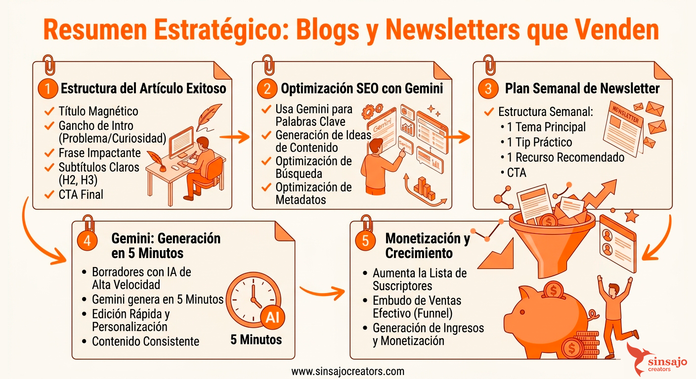 Resumen de la Lección: Blogs y Newsletters que Venden