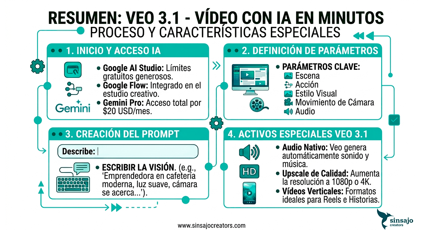Resumen de la Lección: Veo 3.1: Video con IA en Minutos