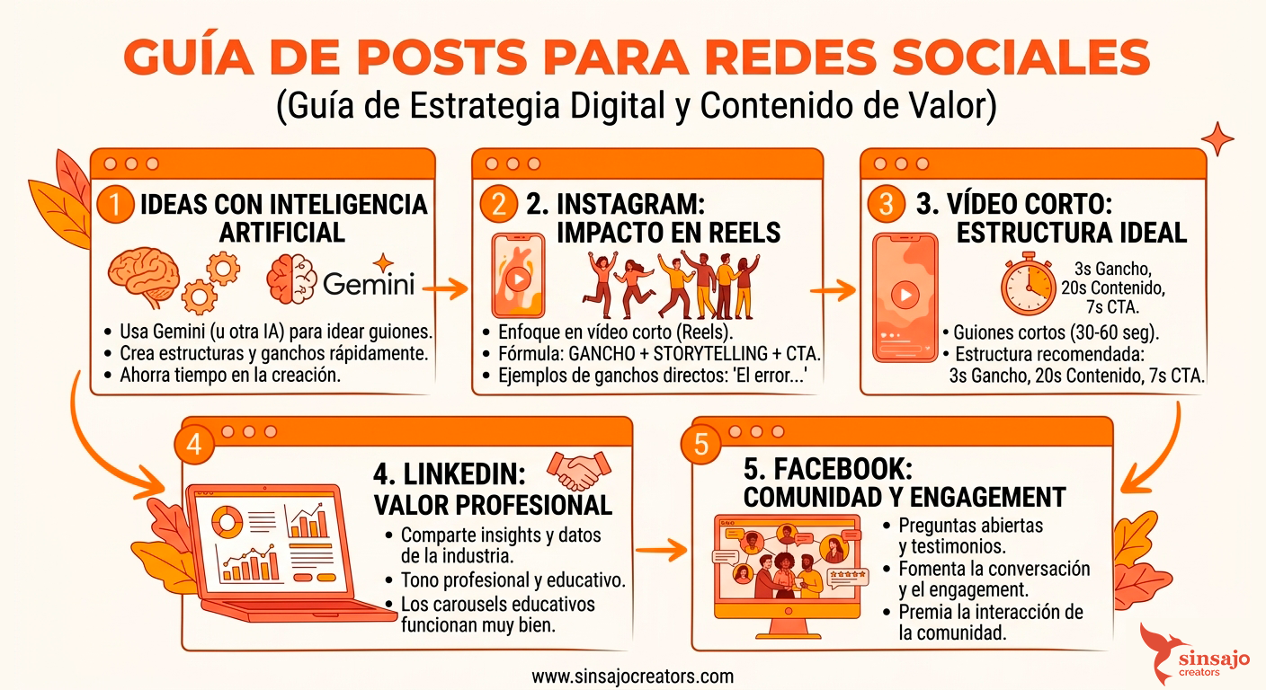 Resumen de la Lección: Posts para Redes Sociales