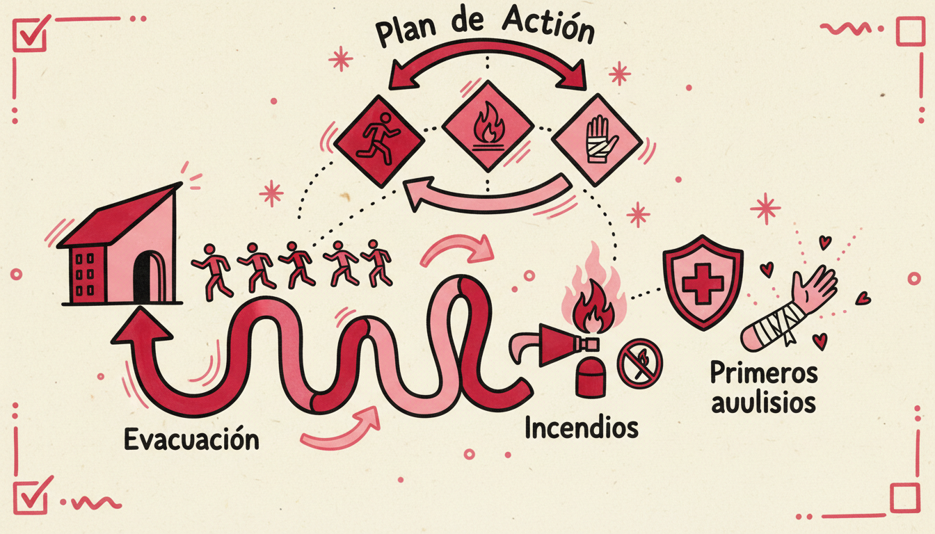 Plan de Acción de Emergencia: evacuación, incendios y primeros auxilios
