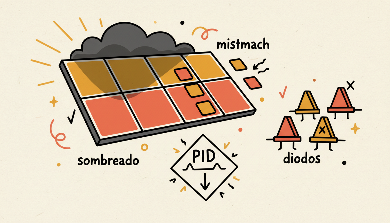 Firmas de falla: sombreado, mismatch, PID y diodos