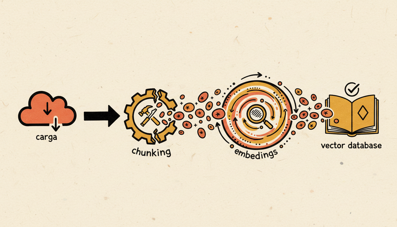 Pipeline de indexación: uniendo carga, chunking y embeddings