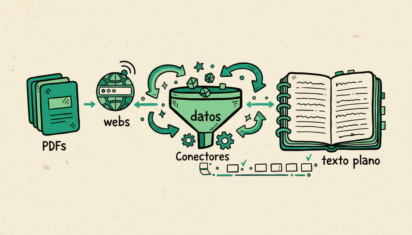 Conectores de datos: de PDFs y webs a texto plano