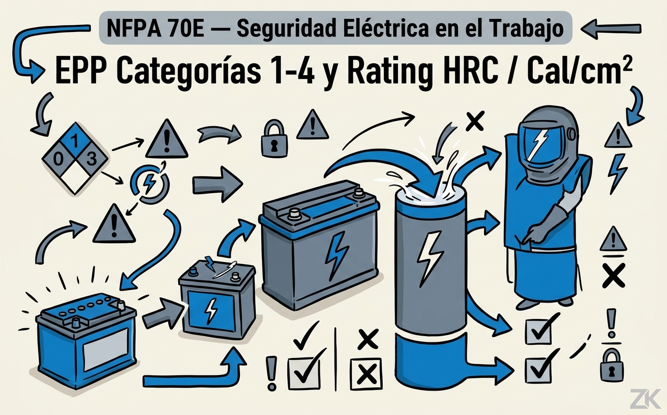 EPP Categorías 1-4 y Rating HRC / Cal/cm²