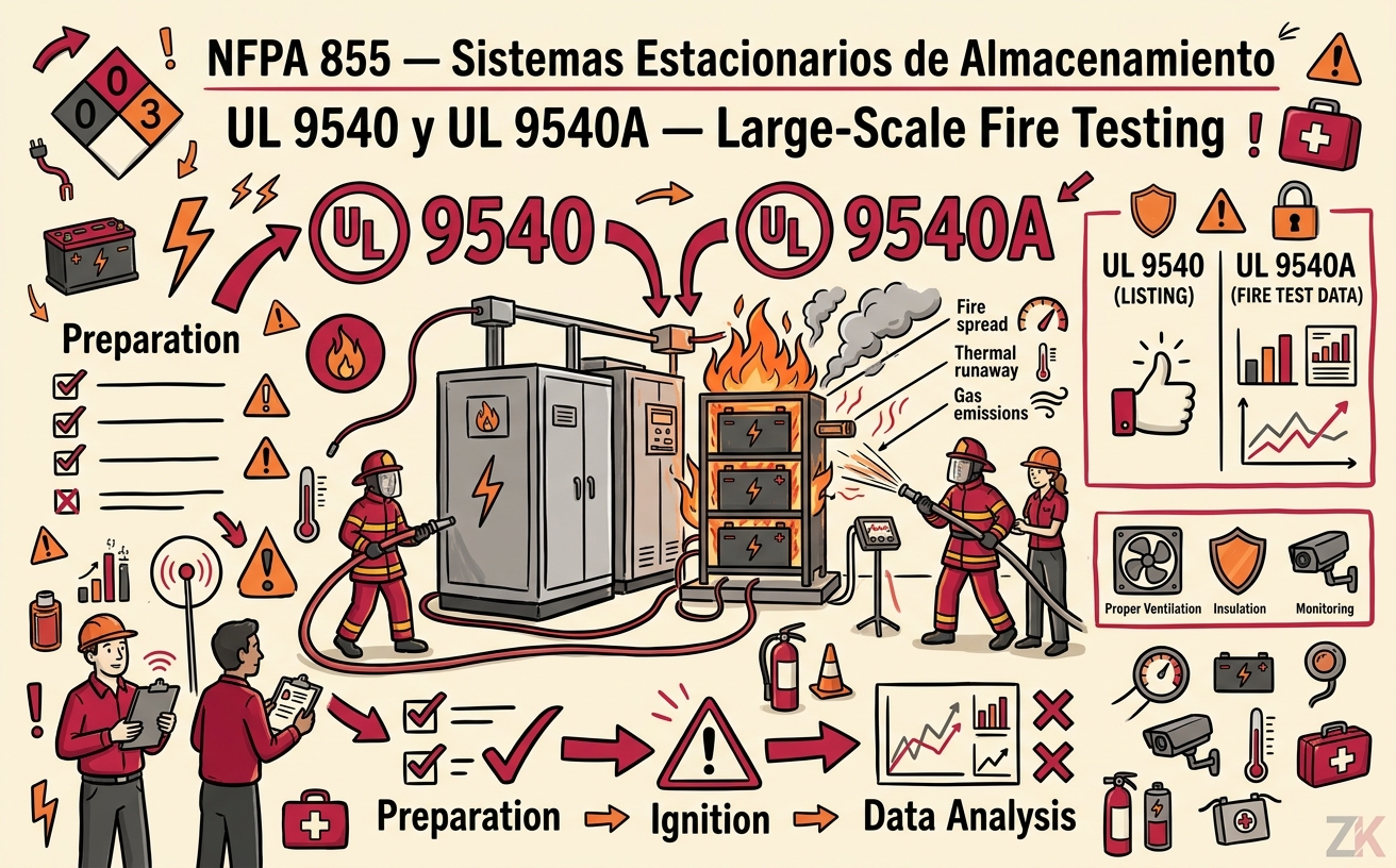 UL 9540 y UL 9540A — Large-Scale Fire Testing