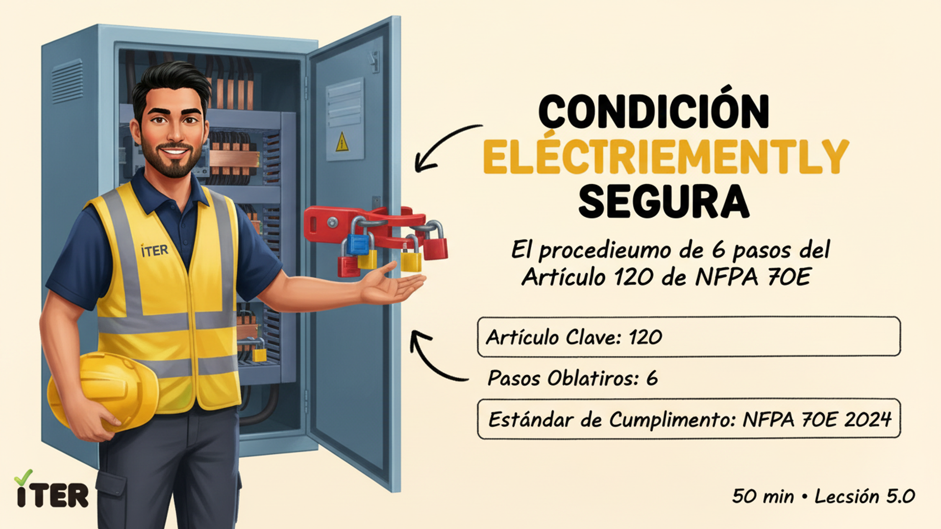 Artículo 120 — Crear una Condición Eléctricamente Segura (6 pasos)