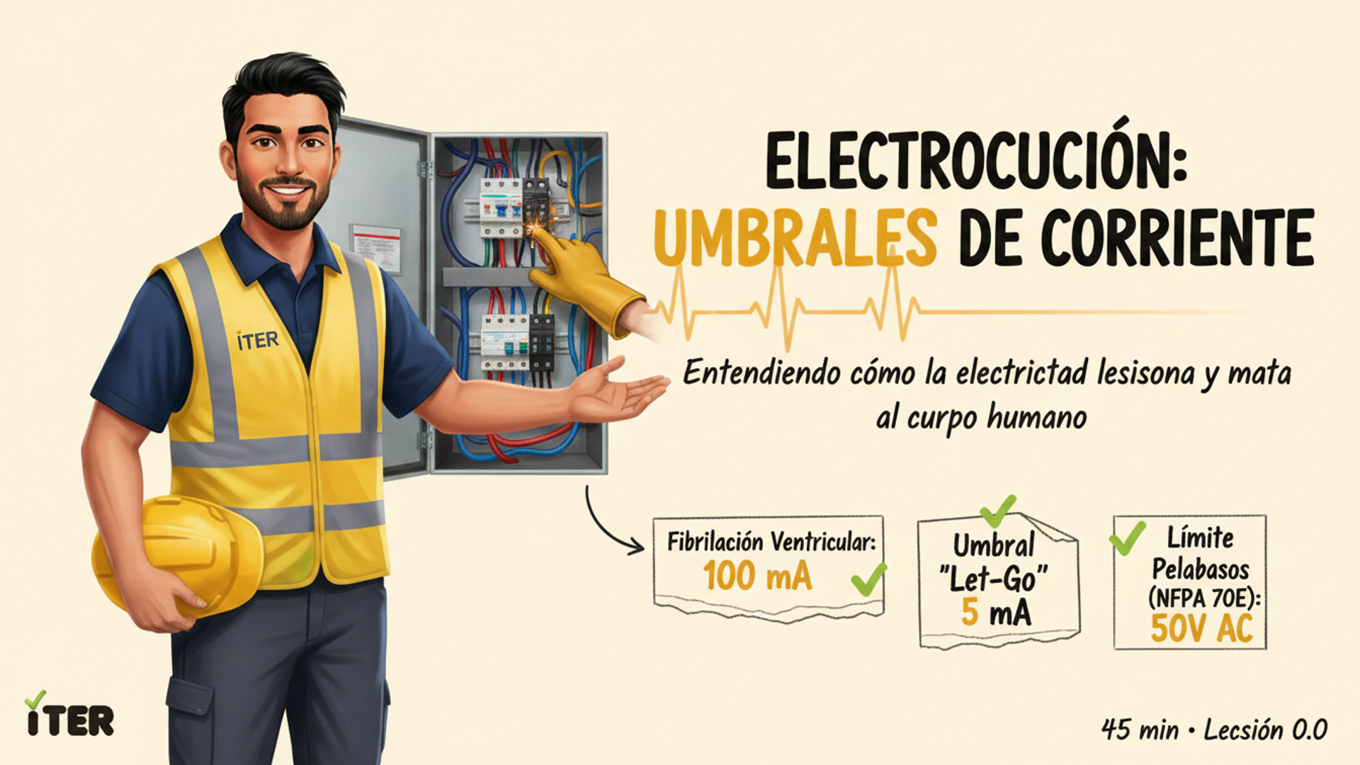 Electrocución: umbrales de corriente y efectos cardíacos