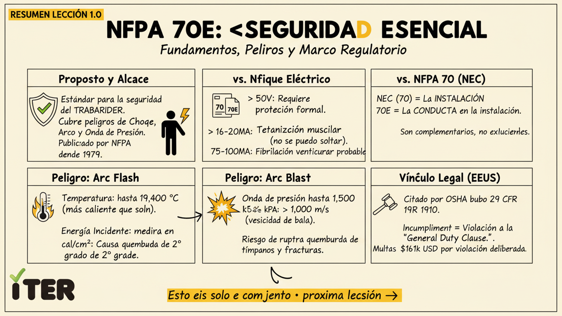 Resumen de la Lección: ¿Qué es NFPA 70E y por qué existe?