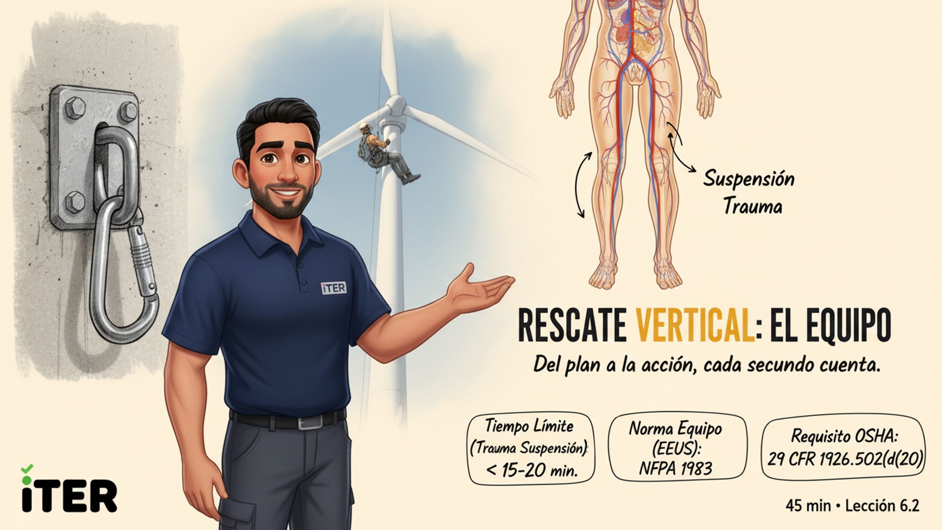 Equipamiento de rescate vertical (NFPA 1006/1670 referencias)
