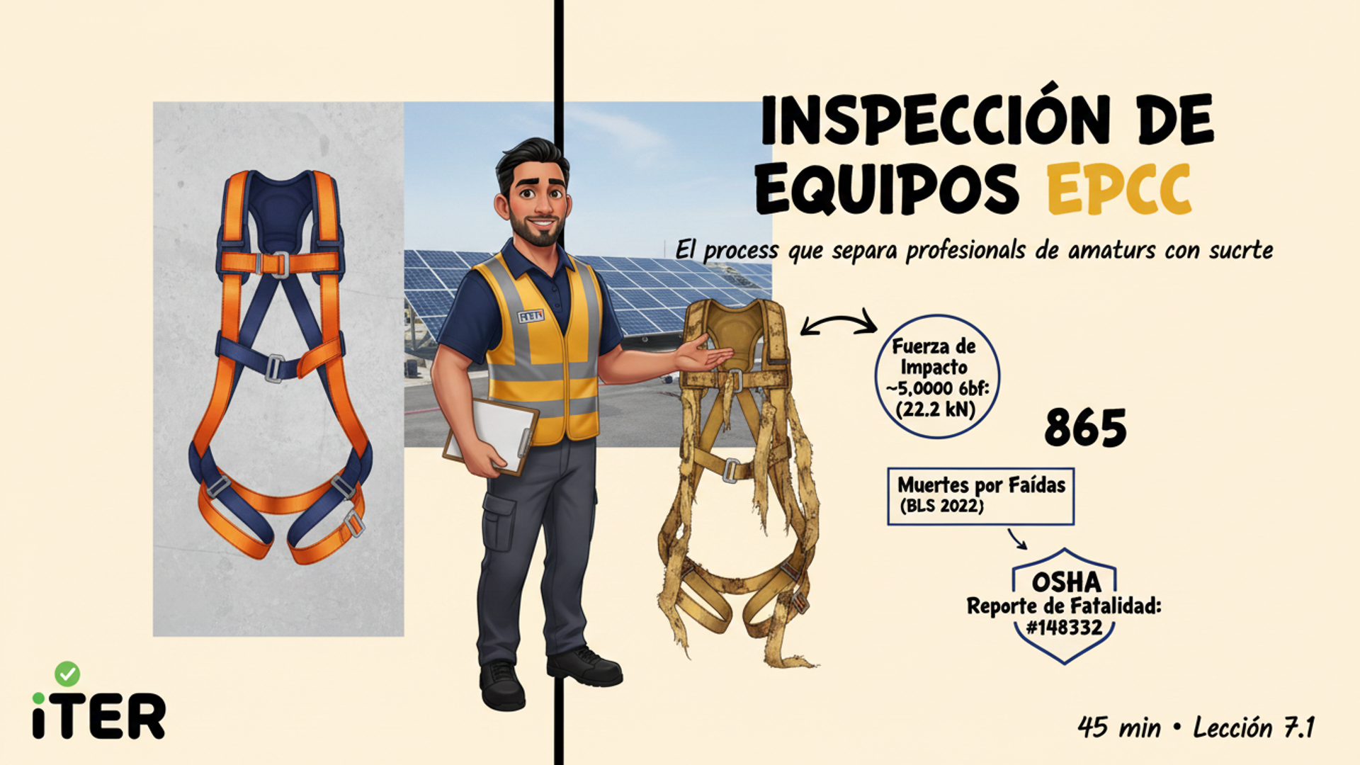 Inspección de equipos: pre-use + 6 meses + anual