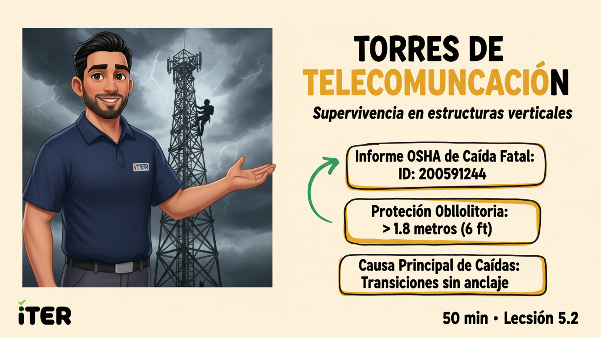 Torres de telecomunicación, antenas y trabajos en estructuras verticales