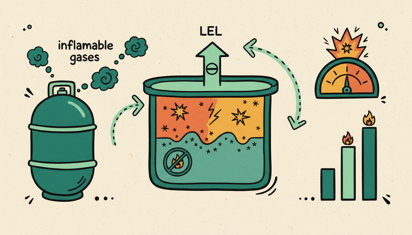 Gases inflamables y el Límite Inferior de Explosividad (LEL)